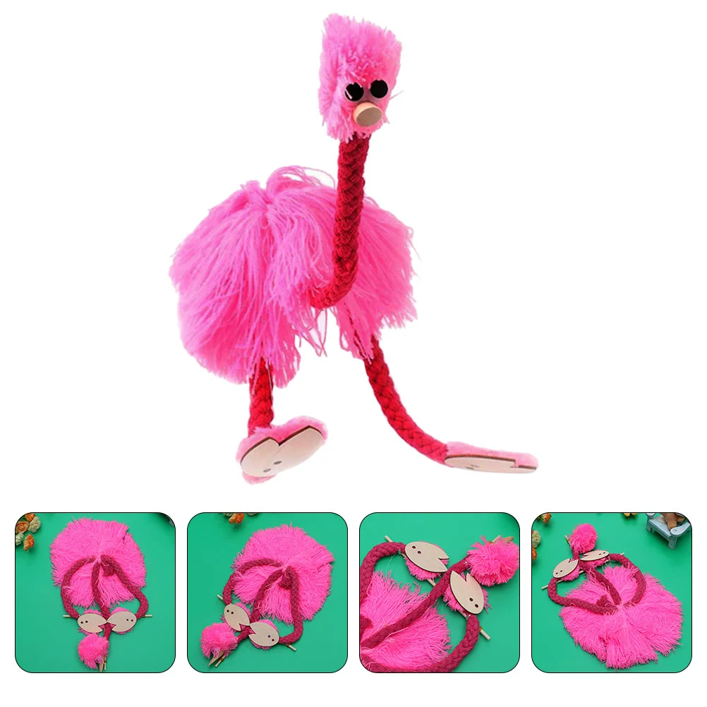 Lift The Thread Animal Ostrich Marionette Baby Hand Puppet Furry Plush Pine Wood Animals Marionettes Puppets