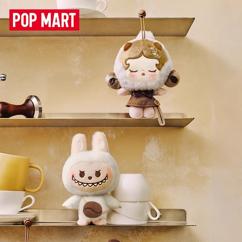 Popmart البوب الفول مصنع القهوة سلسلة صندوق أعمى حقيبة المفاتيح صندوق غامض اللعب دمية أنيمي الشكل الحلي ديكور جمع هدية
