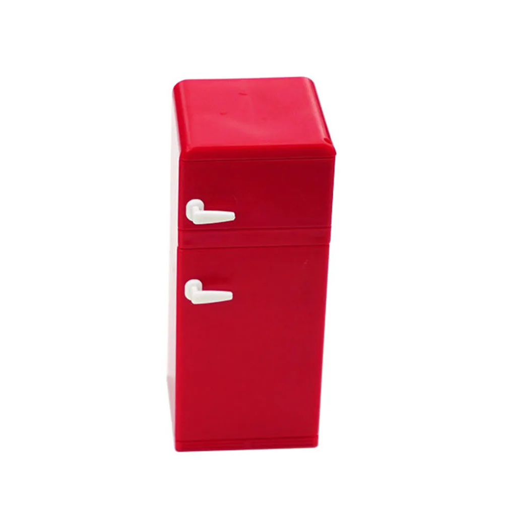 

Mini Fridge Refrigerator Ornaments Dollhouse Toy Decorate Kids Toys Red Small for Cold Child