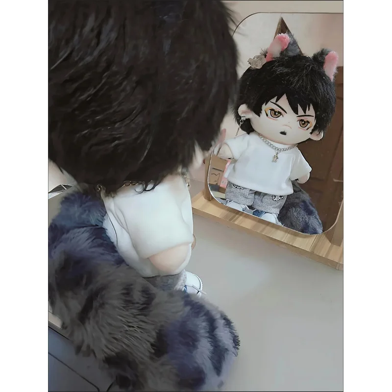 

anime One Piece Trafalgar D. Water Law 20cm cotton doll Portable plush toy doll kawaii With magnetic tail Soft sofa furnishings