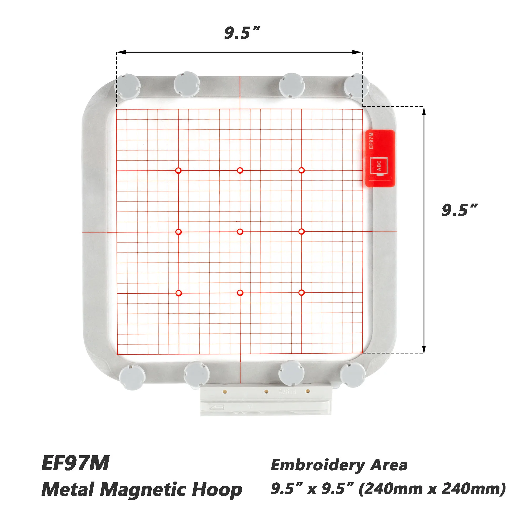 Magnetic Hoop for Brother/Babylock Embroidery Machine, Babylock Destiny (BLDY), Metal Magnet Embroidery Machine Sash Frame EF97M