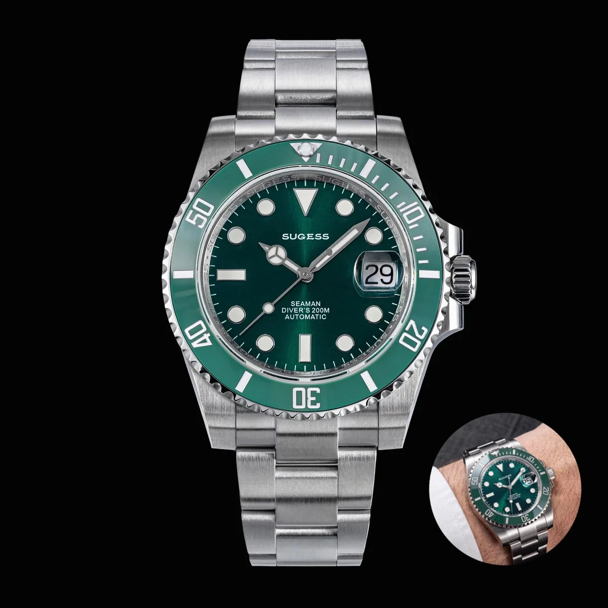 Watch of Men Diving Retro ST2130 Automatic Movement Mechanical Wristwatches Sapphire Crystal Deploy Buckle Waterproof S421