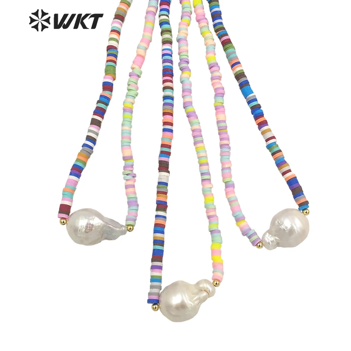 

WT-JN193 WKT 2025 New Arrival Resin Beads&Pearl Necklace Lady Party Pendant Accessory Beautiful JewelryTrend Beautiful