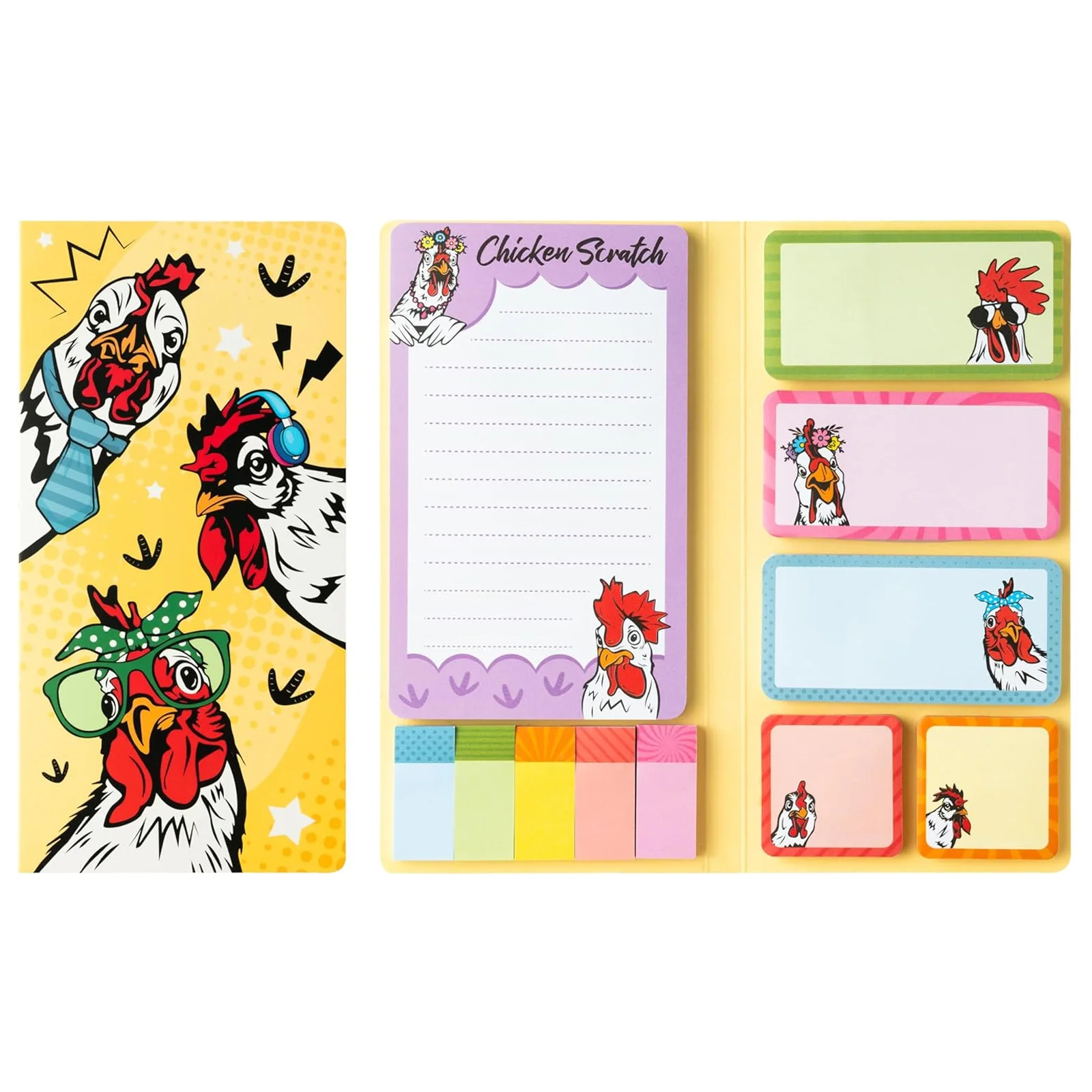 

1 шт. Набор липких заметок с забавной курицей, 550 листов самоклеящихся блокнотов для заметок с цыплятами, самоклеящиеся липкие блокноты с забавными животными Se