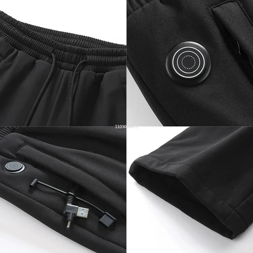 กางเกงกันหนาวแบบให้ความร้อนสำหรับผู้ชายและผู้หญิง 8 จุด กางเกงอุ่นไฟฟ้าอัจฉริยะ กางเกงเดินป่ากันหนาว เสื้อแจ็คเก็ตเดินป่ากันหนาว
