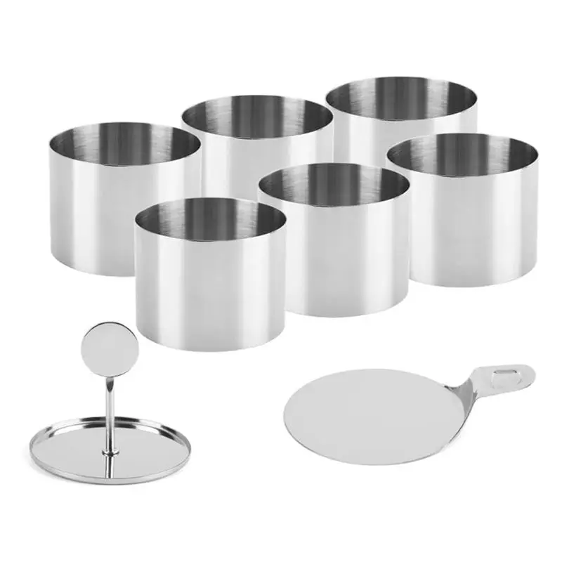 BHBL 6Pcs Dessert Rings and Food Rings, Food Rings, Small Ring Set, Stainless Steel Mousse Rings