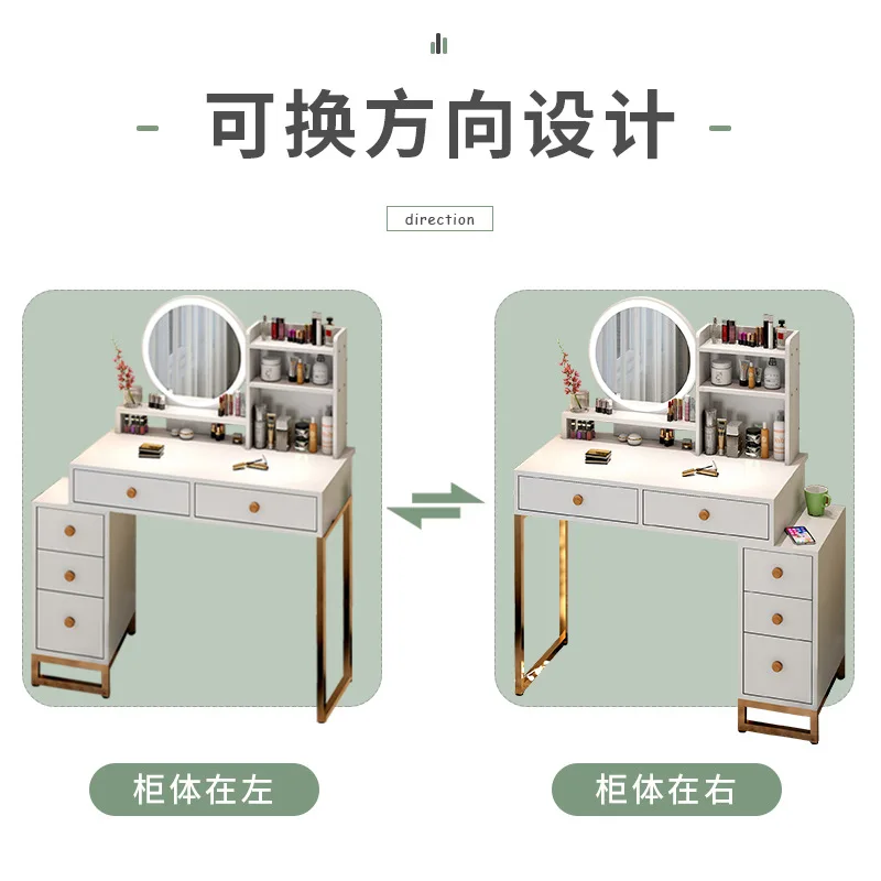 Bedroom Furniture LED Light Luxury Dressing Table Bedroom Simple Storage Cabinet One Small Net Red Ins Wind Dressing Table