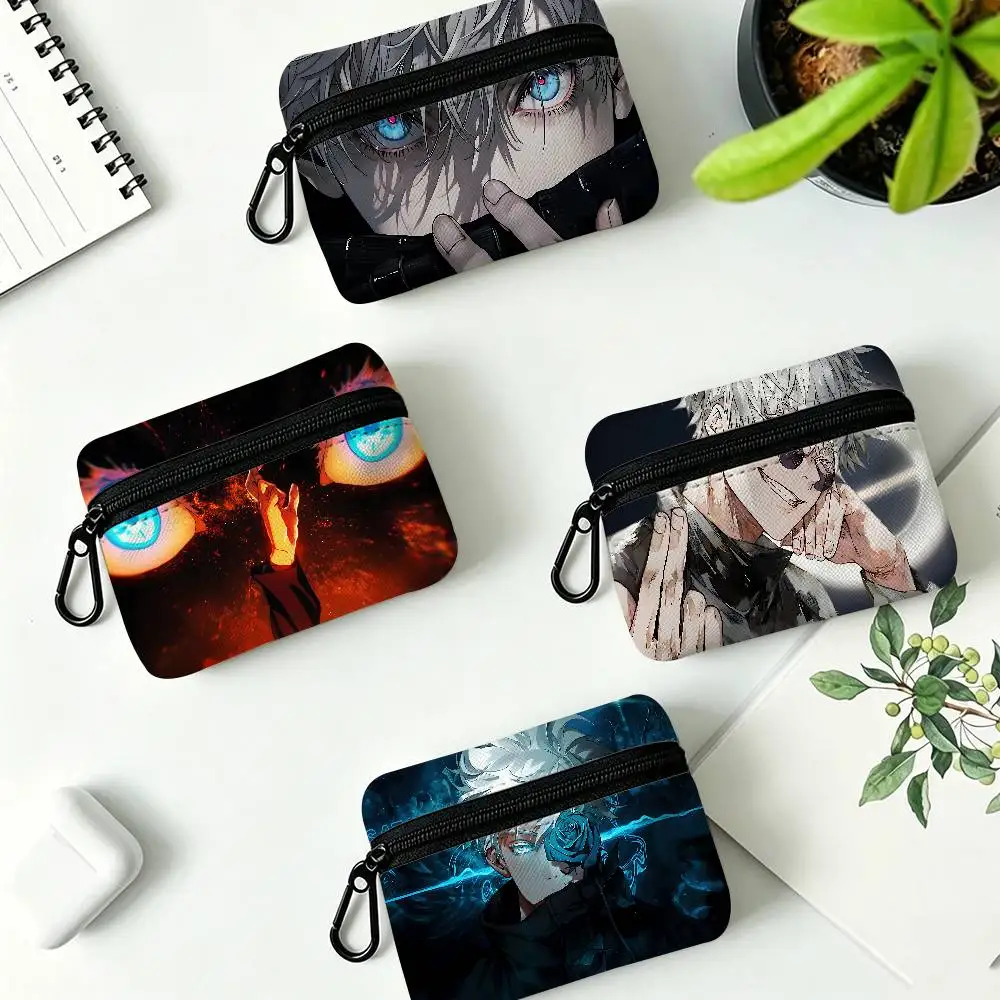 S-Satoru-Gojo Confident-Supernatural Wear-resistant Oxford Cloth Coin Purse Portable Backpack Hanging Card Storage Bag