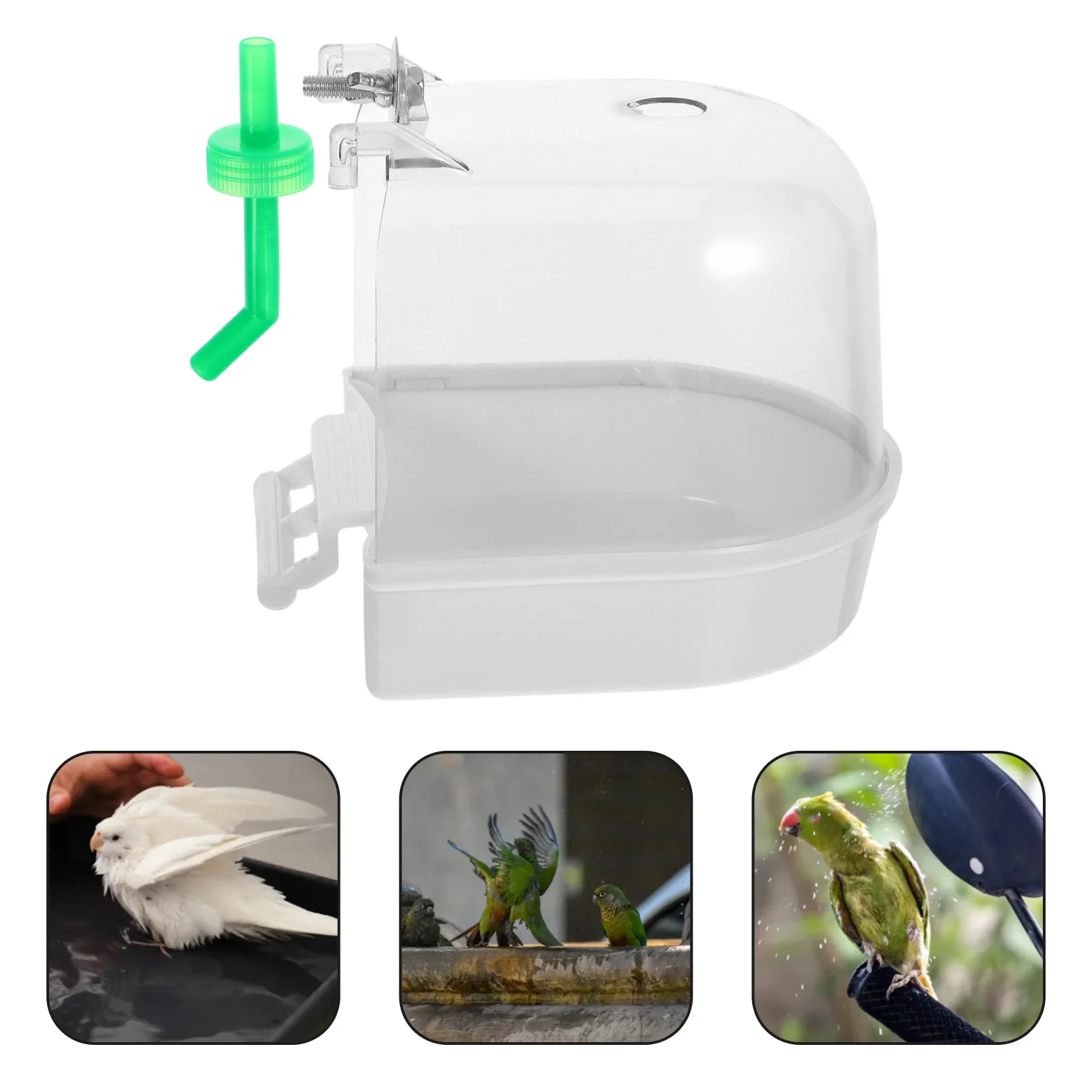 

Fashionable Bird Bath for Cage Parrot Shower Box Reusable Plastic Tub Leakproof Design Comfortable Bathing Experience for Pet