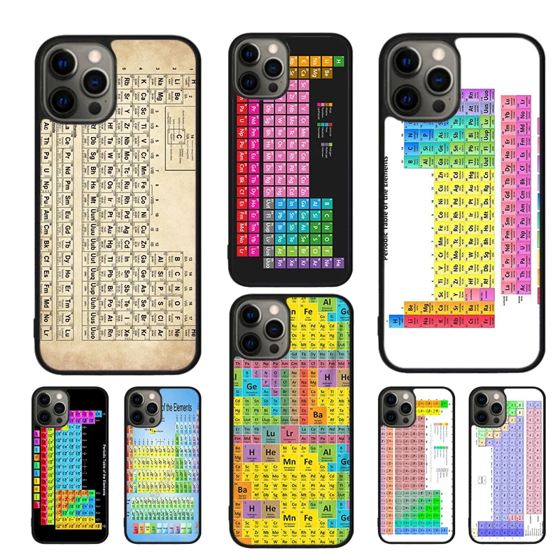 Chemistry College Periodic Table Science Phone Cases Cover For iPhone 16 15 14 12 13 mini 11 Pro MAX apple 6 7 8 Plus SE2020