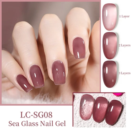 Imagen 2 del producto LILYCUTE 7ML Color de frijol rojo gelatina translúcida esmalte de uñas de Gel desnudo Primavera Verano alta calidad barniz de Gel UV de uñas semipermanente
