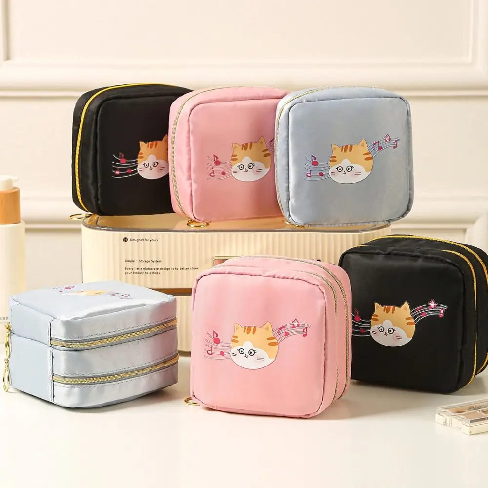 

Funny Zipper Kitty Coin Purse Wallet Money Bag Coin Pouch Ginger Cat Purse Bag Oxford Multifunctional Earphone Bag Travel