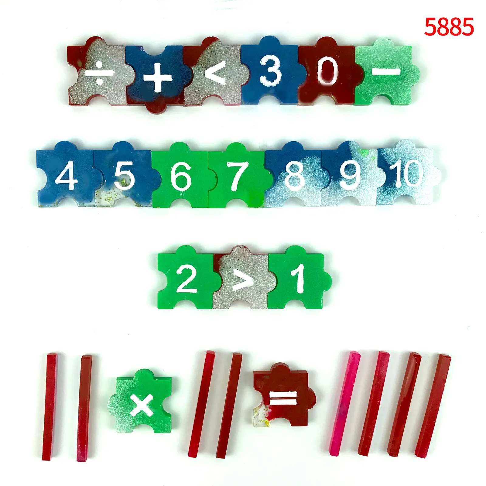 DIY Math Enlightenment Addition and Subtraction Number Puzzle Silicone Epoxy Resin Mold Within 10