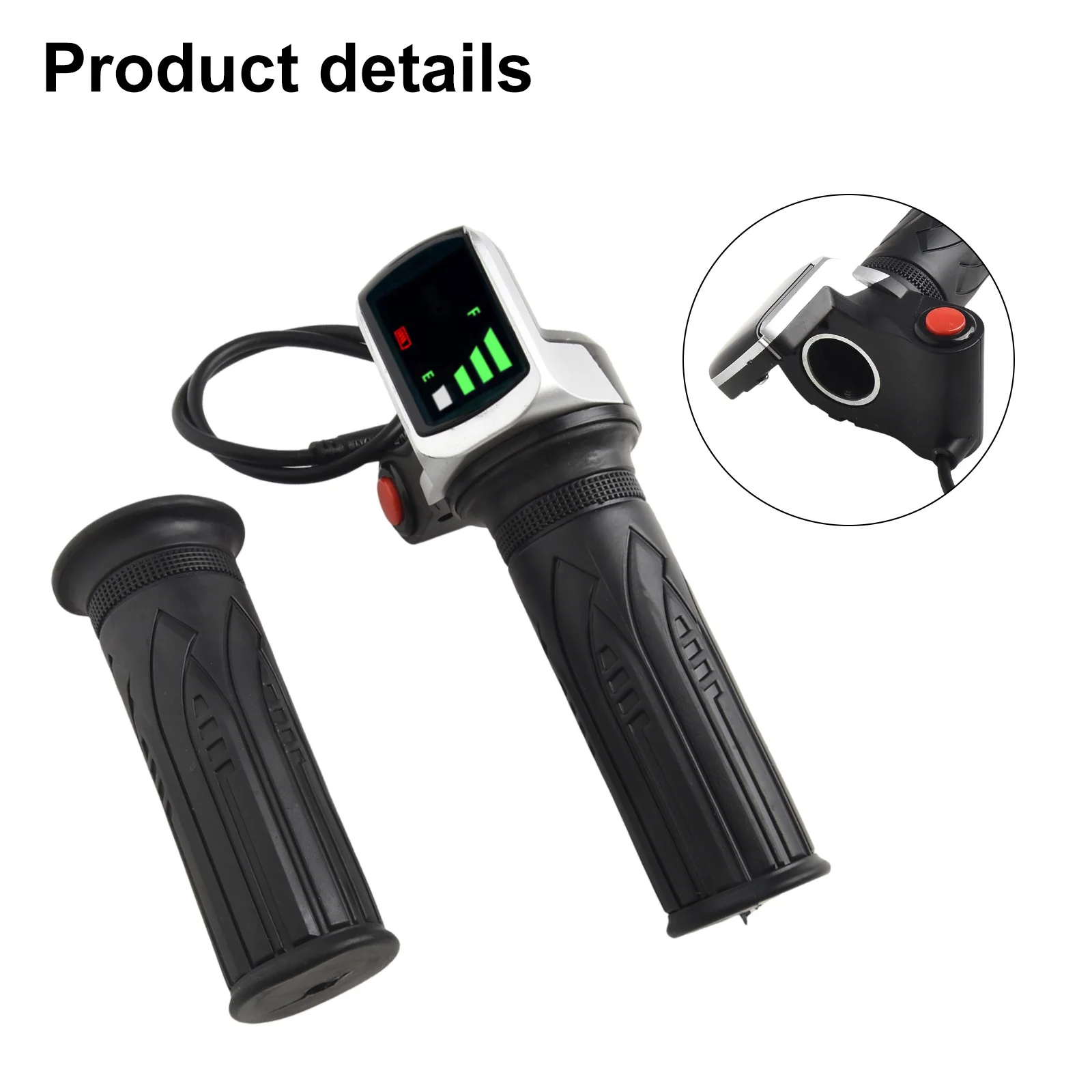 Electric Bike Twist-Throttle 48V Grip Speed Display Throttle Grips Keys/buttom Start For All Electric Scooter 6 Pins Waterproof