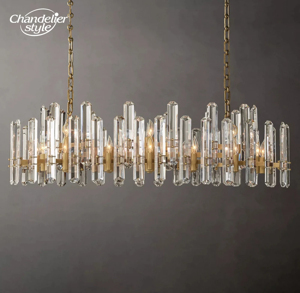 Bonnington Linear Chandelier Modern LED Crystal for Living Room Bedroom Dining Room Decorative Hanging Lamp