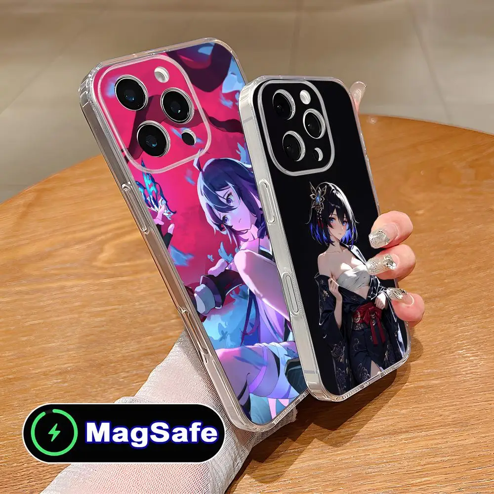 

Чехол для телефона Honkai Star Rail Seele для iPhone 17, 16, 15, 14, 13, 12, 11 Air Pro Max Plus Mini Magsafe, прозрачный красочный чехол, красивый