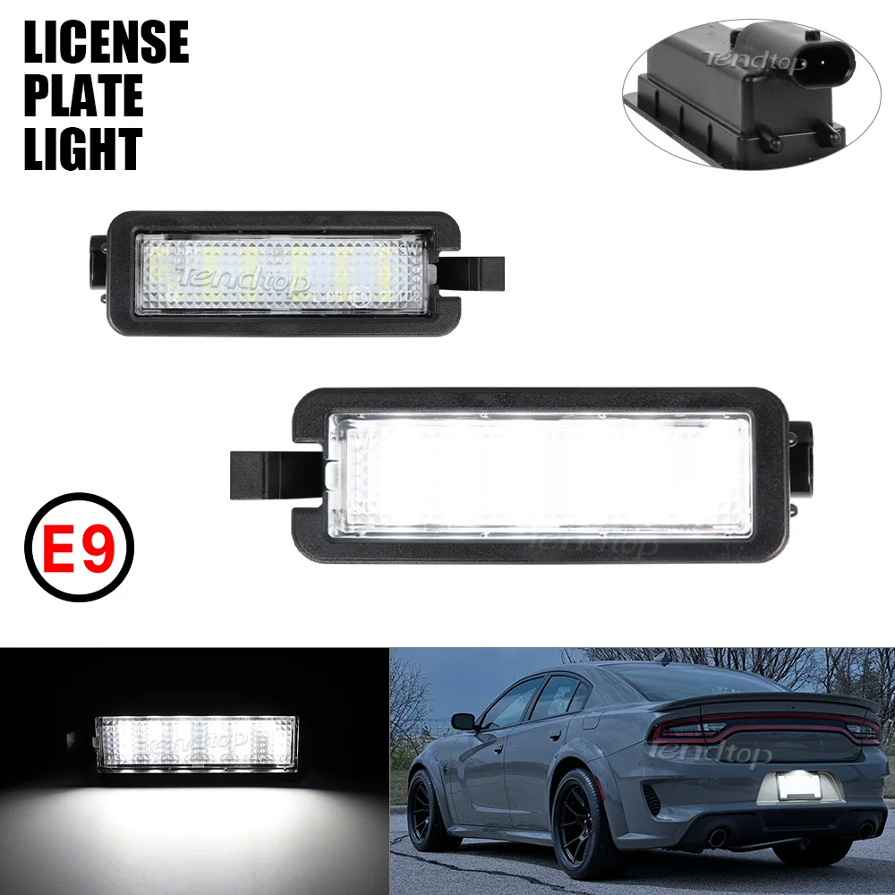 2Pcs No Error White LED Number License Plate Lights Lamp  for 2015-2023 Dodge Charger Challenger Chrysler 300 for Jeep Compass