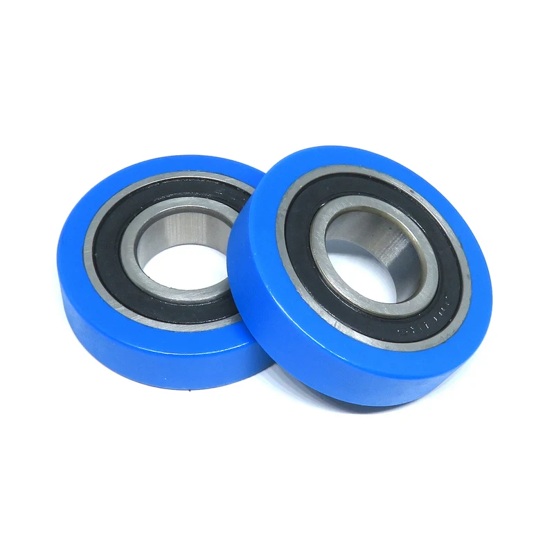 1pcs OD 50mm Diameter PU Plastic Coated Rollers 20x50x12 PU600450-12 Polyurethane 20*50*12 Rubber Covered Guide Pulley Wheel