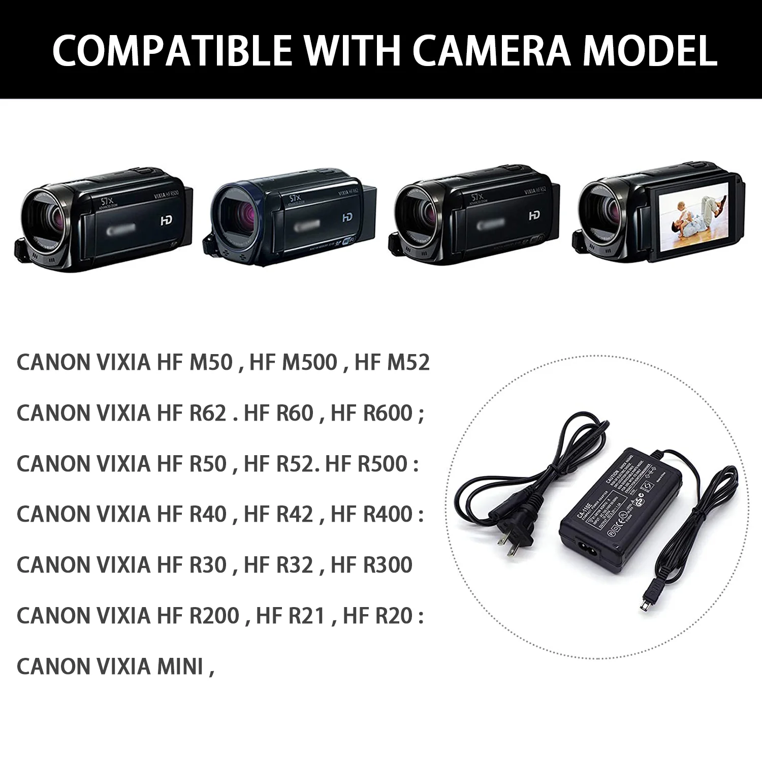 KUTOU New AC Power Adapter CA-110 CA-110E Charger For Canon HF R26 R205 R200 M50 M52 M500 R20 R21 R30 R32 R40 camera