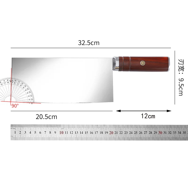 8 Inch Slicing Knife 10Cr15Mov Powder Steel Blade Wood Handle Chef Cutting Vegetables Cleaver Meat Kitchen Knife Cooking Tools