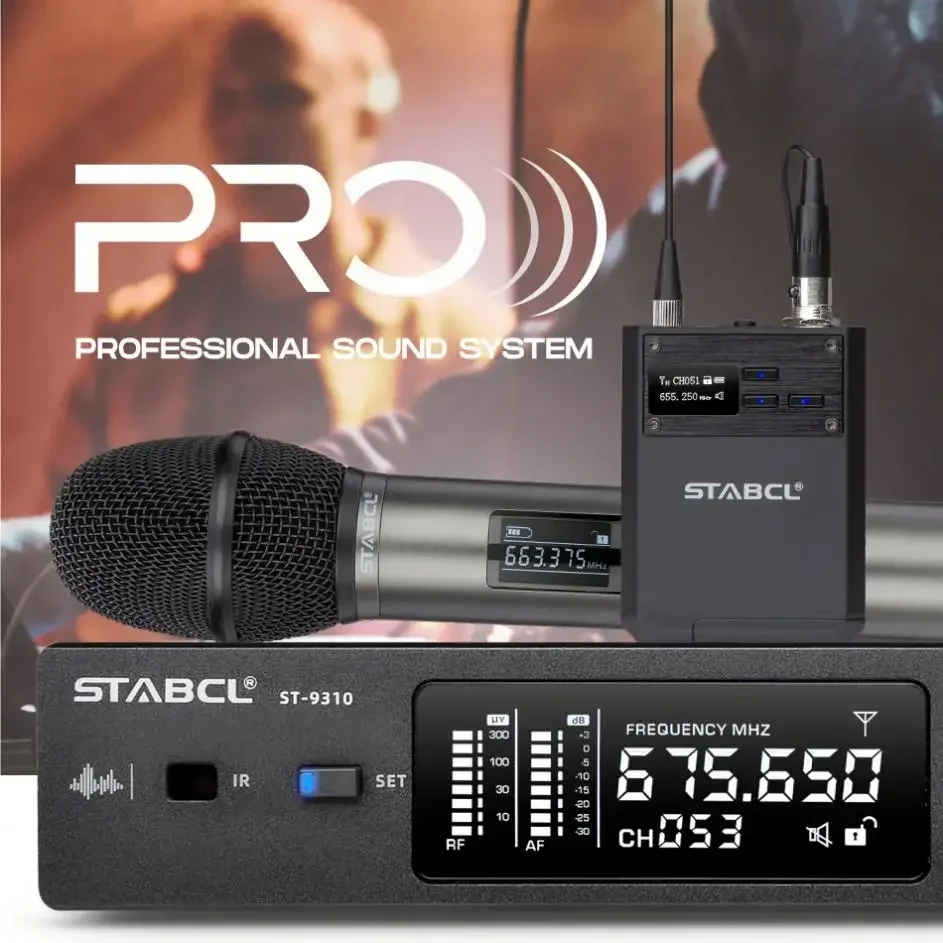 

ST-9310 Cheap Professional Wireless Microphone Popular Professional China UHF Wireless Microphone