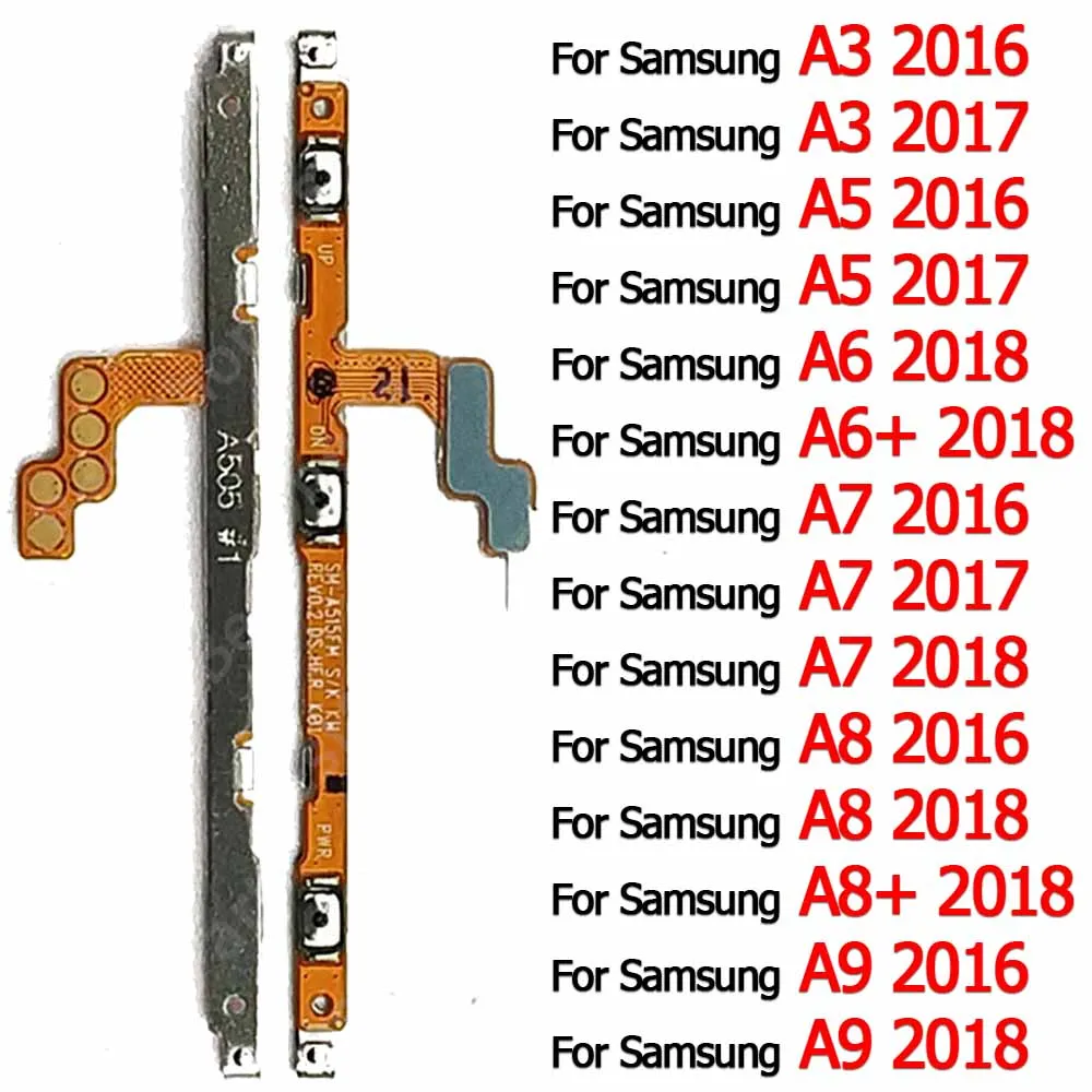 Power On Off Side Button Volume Flex Cable For Samsung Galaxy A8 Plus A8+ A9 2018 A3 A5 2016 A6 A6+ A7 2017 Spare Parts 