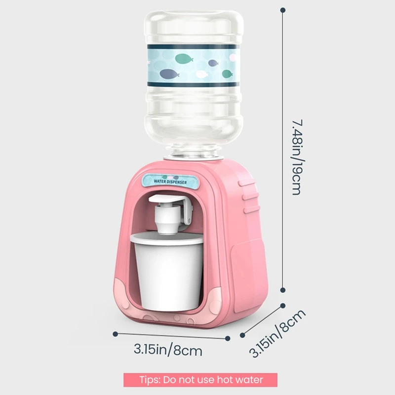 Mini Water Dispenser For Children Kids Gift Cute Cold,Warm Water Juice Drinking Fountain Simulation Cartoon Kitchen Toy