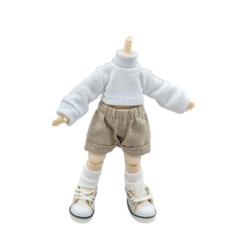ملابس أطفال B11 1/12 bjd V ملابس دمى بأكمام طويلة