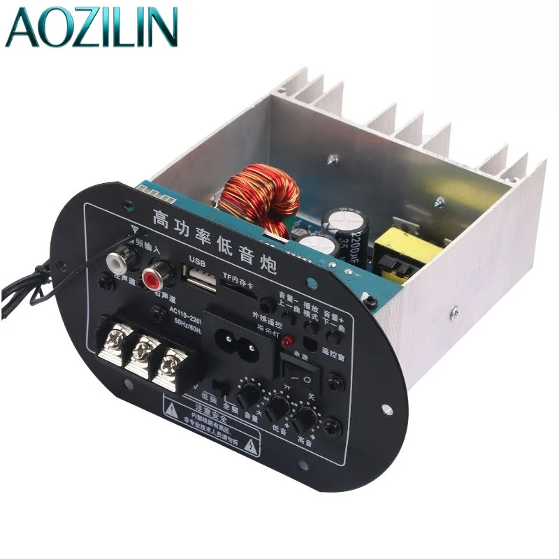 AOZILIN DC12V AC220V HIFI High Power Bluetooth Amplifier Board 300W Car Subwoofer Audio Amplifier Module