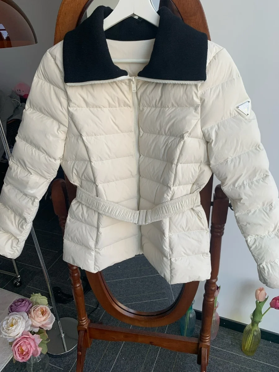 سليم صالح خفيف الوزن Du down Jaet PREON Work ow nt Sle الخصر Cinching ملابس خارجية النسخة الكورية طويلة Sve Z...