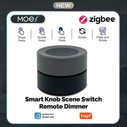 MOES Tuya ZigBee Smart Knob Switch Wireless Scene Switch Button Controller Battery Powered Automation Scenario Smart Life App