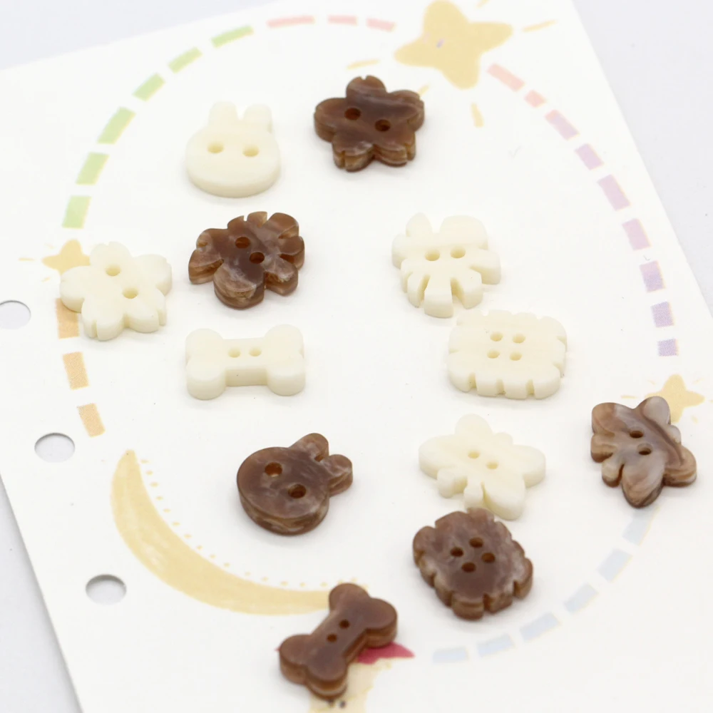 HENGC 30 قطعة أزرار الراتنج الصغيرة على شكل أرنب زهرة للملابس النسائية قميص بلوزة فستان زينة يدوية إكسسوارات الخياطة