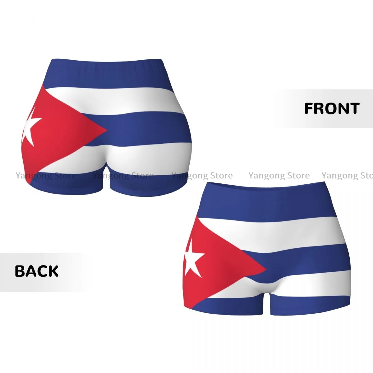 Women Yoga Shorts Cuba Flag Workout Shorts Fitness quick-dry Ladies Yoga Gym Running Short Pants Sportswear