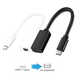 Adapter USB C do 4K Mini DP typu C(Thunderbolt 3) do Mini DisplayPort kabel konwertera do macbooka Pro2017 do monitorowania wyświetlacza LED