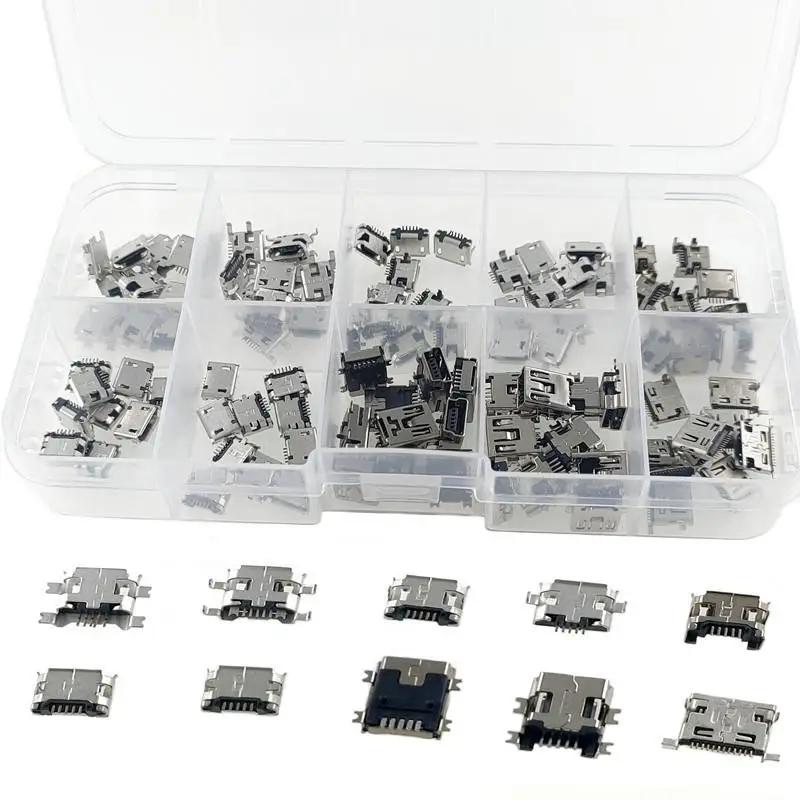 

50/100/150Pcs Type-C USB Connector Charging Port For Phone And Digital Product Repair Kit 2/6/16Pin SMD SMT PCB USB-C Socket