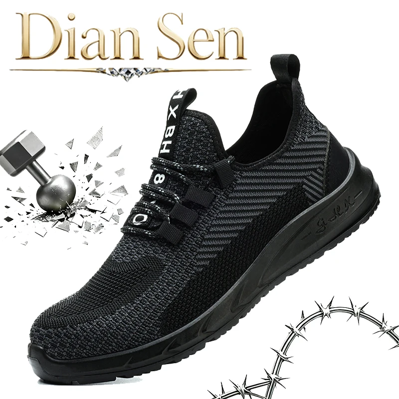 Anti-smash Men Steel Toe Work Shoes Lightweight Breathable Work Sneaker Indestructible Protective Boots Non Slip Work Shoes41-46