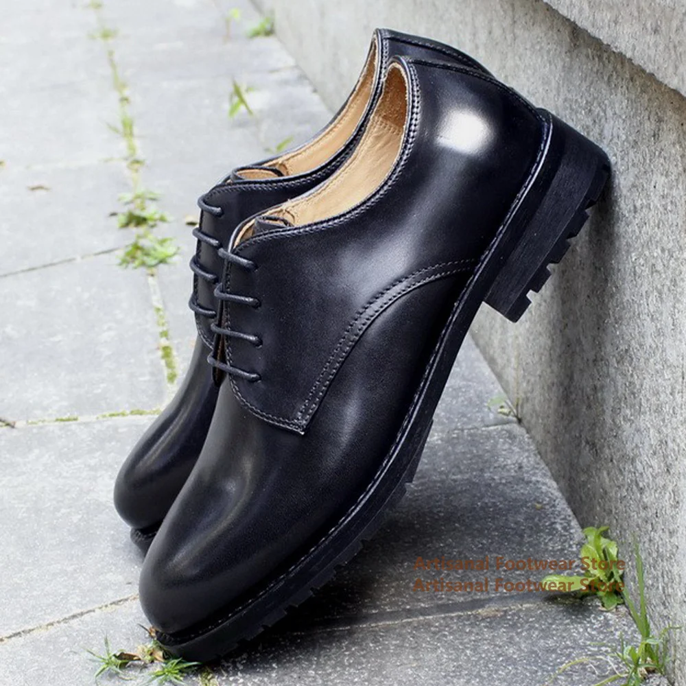 

Cowhide Men's Leather Shoes Handmade Business Formal Shoes Breathable British Men's Artisanal Footwear Derby Wedding Shoes