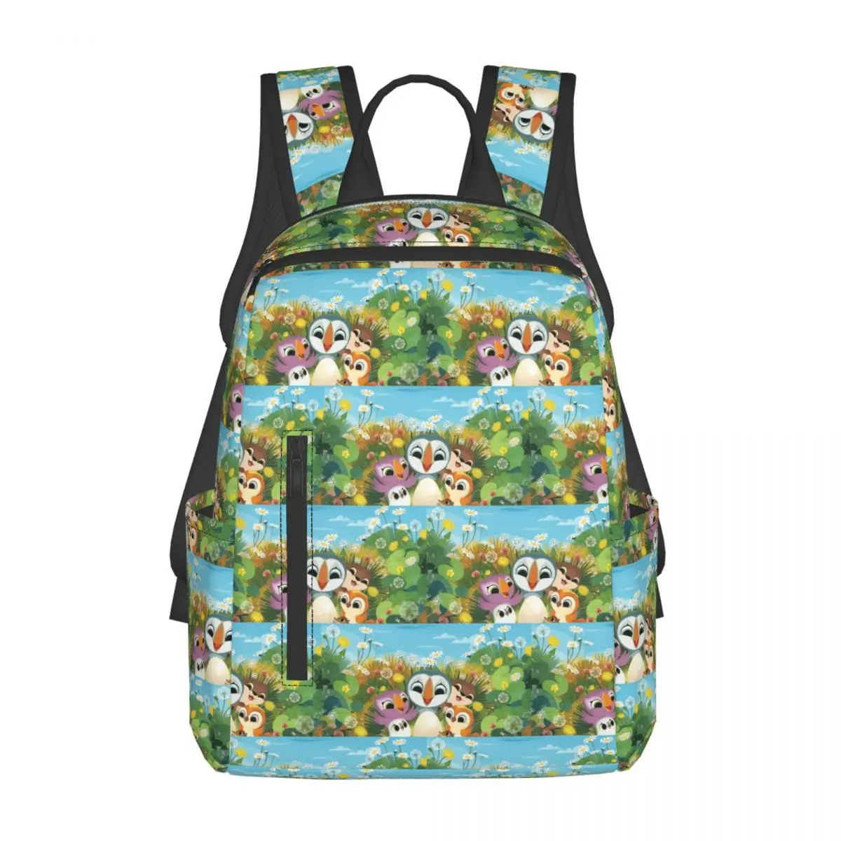 パフィンロック漫画バックパックデイパック大容量男の子女の子ブックバッグスクールバッグショルダーバッグ男性女性用