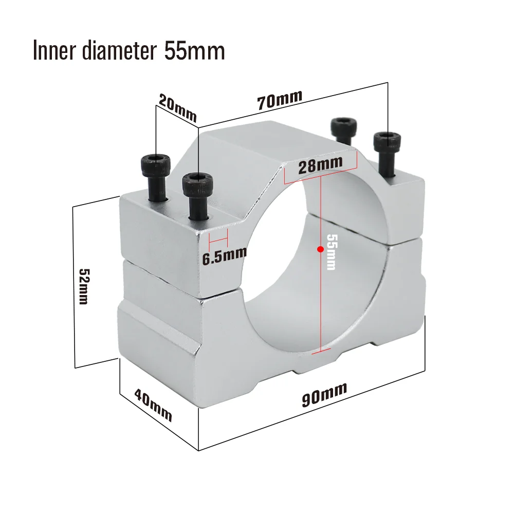 3D Printer 52mm/55mm/65mm/80mm Spindel Motor Beugel Zetel Cnc Carving machine Klem Motor Houder Aluminium Forspindel Motor Cnc