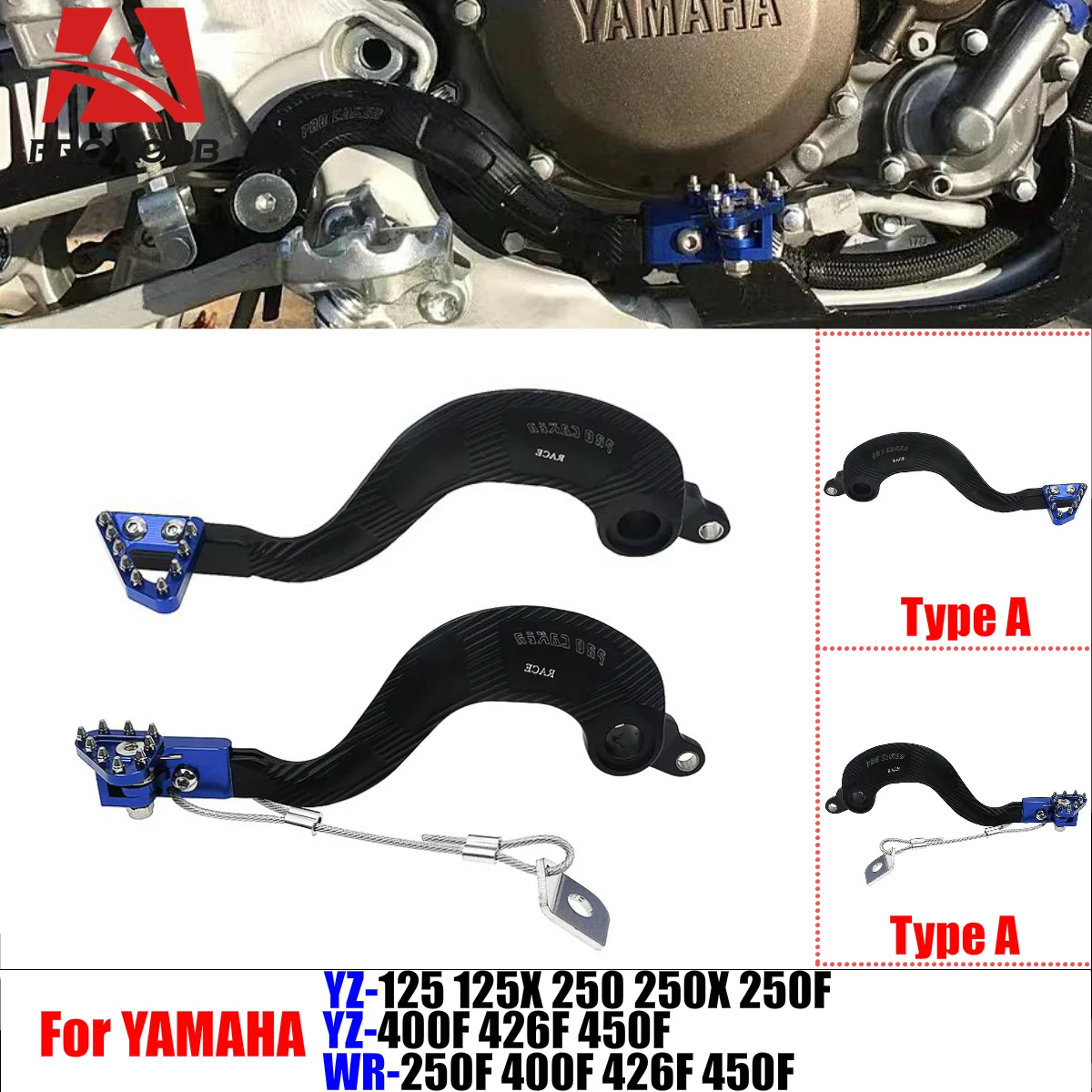 High-Quality Motorcycle Accessories Rear Brake Pedal Lever For Yamaha YZ125/X 250 250X 250F 400F 426F 450F WR250F 400F 426F 450F