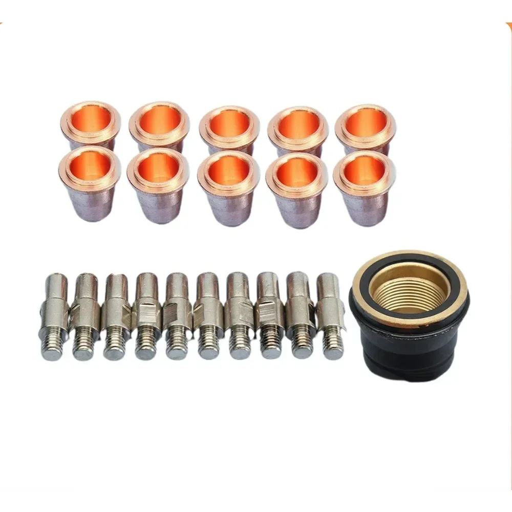 21pcs/ Set S45 Plasma Electrode PD0116-08 PR0110 Torch Cutter Tip + Cap Consumables For Trafimet Air Plasma Cutting Machines