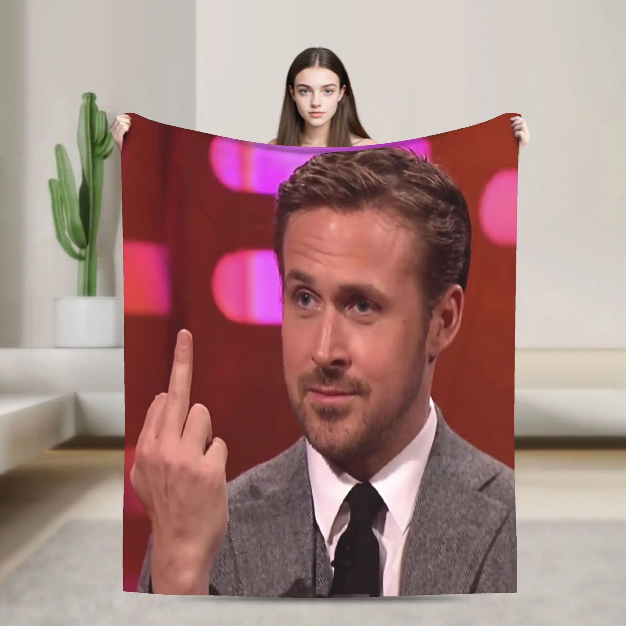 ryan gosling meme Stuff Blanket Super Soft Flannel  Throw Blankets Relax Bedding Throws
