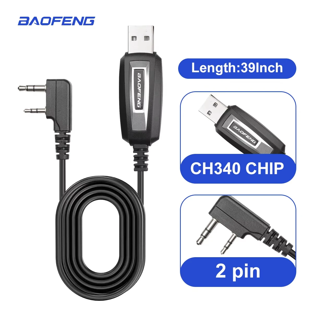 Baofeng Cable USB Programming K Plug for Baofeng Walkie Talkie UV-5R BF-888S UV-5R Mini UV-21 K5Plus 5RM Quansheng UV-K6