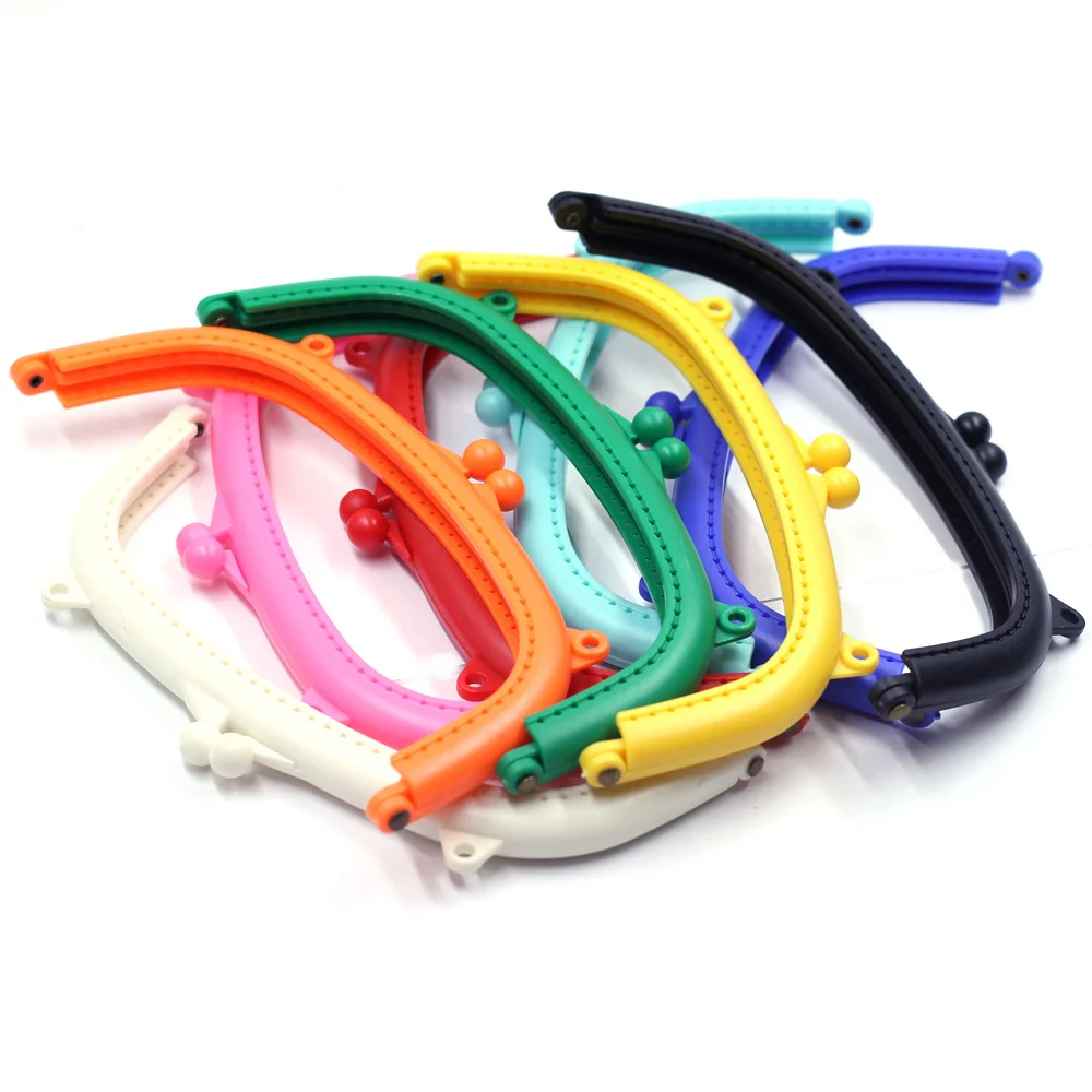 1Pc Kiss Clasp Lock Frame Plastic Candy Colorful Arch For Purse Bag Handle DIY Accessories 21cm