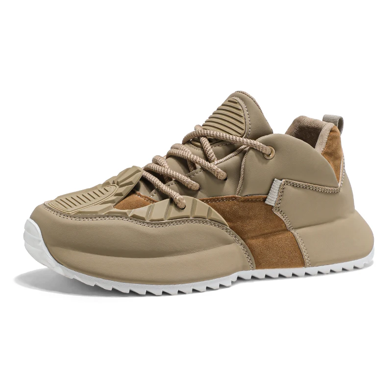 ClaWave - Zapatillas Deportivas para Hombre, Suela Gruesa, Estilo Casual, para Correr, Caminar, Color Blanco, Camel, Negro, Verde, Tallas 39-44