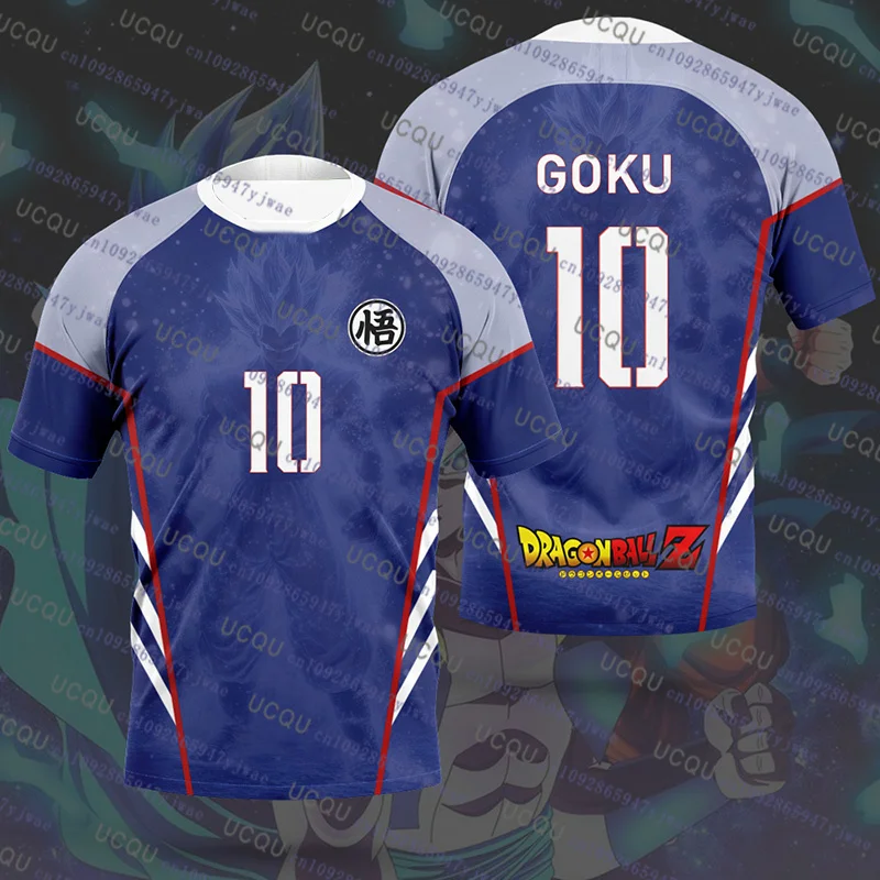 Dragon Ball Goku végéta maillot de Football pour hommes Bandai Cosplay t-shirt été femmes hommes enfant dessin animé japon Anime Sport t-shirt hauts