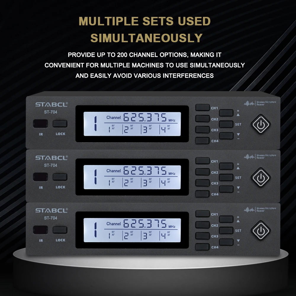 STABCL ST-704 Bezprzewodowy mikrofon ręczny One-Drag Four Przenośny metalowy sprzęt do nagrywania w studiu scenicznym