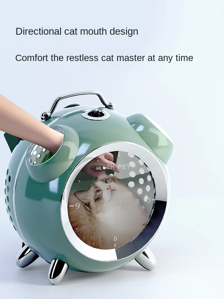 YY Alarm Clock Cat Bag Portable Space Capsule Cat Backpack Travel Cat Box