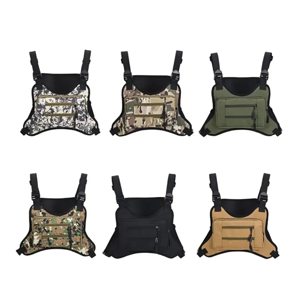 

Adjustable Sports Vest Bag Multi-functional Water Resistant Multi-functional Chest Bag Lightweight Oxford Cloth Running Vest Bag
