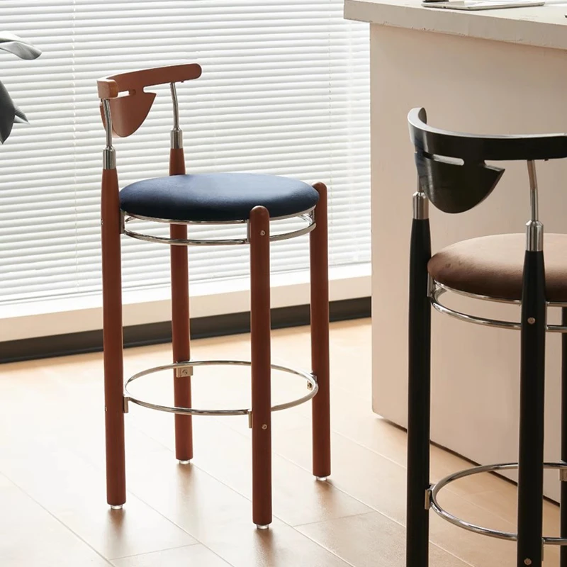 الشمال غرفة المعيشة كراسي بار تصميم أسود مطعم كراسي بار خشبية الجمالية الحديثة Sillas Para Comedor أثاث فريد من نوعه